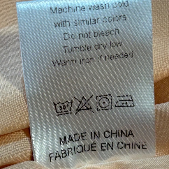 Pink Peach Frilly Short Dress Sheer Long Sleeves Textured Full Baby Doll Style M - Picture 5 of 9